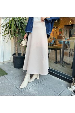 دامن بژ زنانه ساده lurex moda - کد 775768929