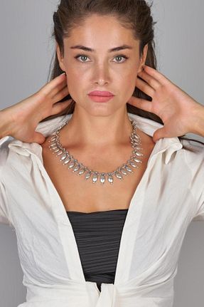 گردنبند جواهر طوسی زنانه فلزی ZeyDor Accessories - کد 148317495