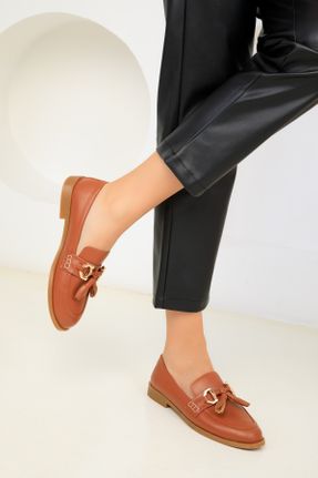 کفش کژوال قهوه ای زنانه چرم مصنوعی پاشنه کوتاه ( 4 - 1 cm ) پاشنه ضخیم کد 772141170