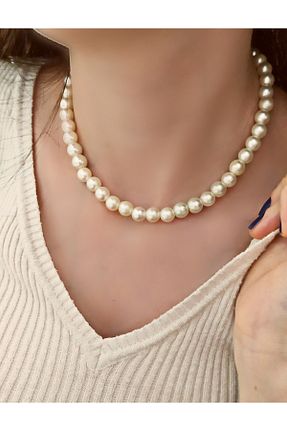 گردنبند جواهر سفید زنانه مروارید MARCİELO Accessories - کد 388838039