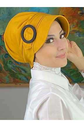 کلاه زرد زنانه BUTİKAMBAR - کد 775227412