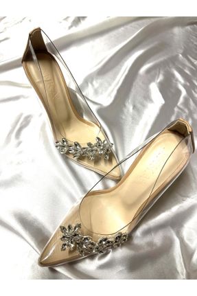کفش پاشنه بلند کلاسیک بژ زنانه پاشنه ضخیم پاشنه متوسط ( 5 - 9 cm ) کد 775475230