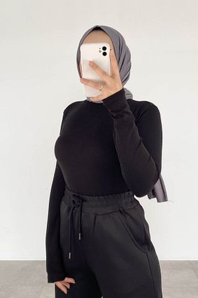 بادی حجاب مشکی زنانه پنبه ای lamelif - کد 775391572