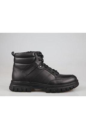 بوت / نیم بوت مشکی مردانه چرم خالص KOMCERO - کد 775435642