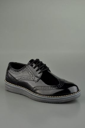 کفش آکسفورد مشکی مردانه چرم مصنوعی پاشنه کوتاه ( 4 - 1 cm ) کد 775546307