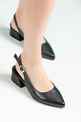 کفش پاشنه بلند کلاسیک مشکی زنانه چرم مصنوعی پاشنه ضخیم پاشنه کوتاه ( 4 - 1 cm ) کد 775565536