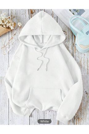 سوئیشرت سفید زنانه ساده GALASHOP - کد 775554763