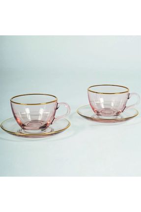 فنجان چای صورتی 235 ml شیشه دو نفره کد 775829422