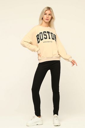سوئیشرت بژ زنانه چاپی Owut Collection - کد 775852321