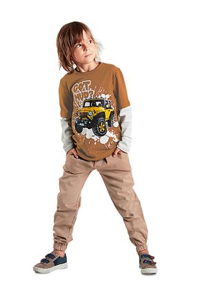 ست بالاتنه و پائین تنه قهوه ای بچه گانه بافتنی Atm Kids - کد 775979845
