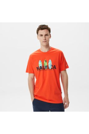 تی شرت نارنجی مردانه رگولار یقه گرد کد 711491731