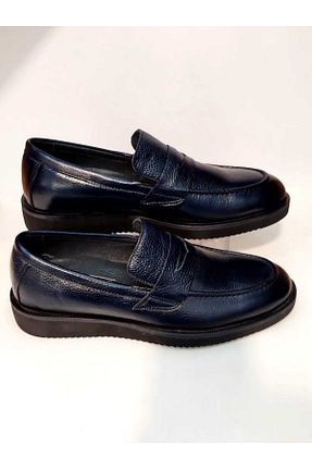 کفش کلاسیک سرمه ای مردانه چرم خالص FUNB - کد 776123098
