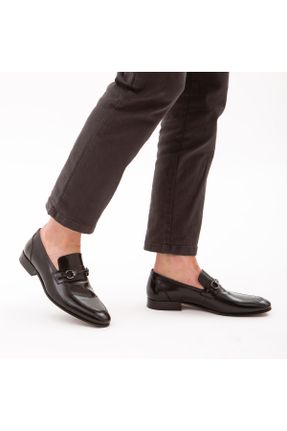 کفش کلاسیک مشکی مردانه چرم طبیعی پاشنه کوتاه ( 4 - 1 cm ) پاشنه ضخیم کد 282129692