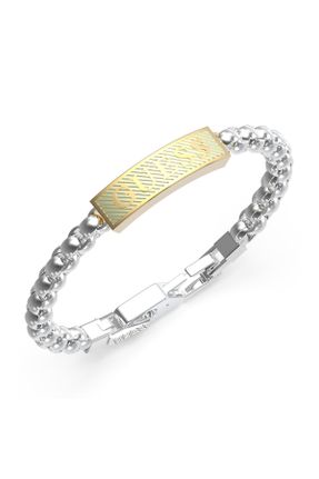 دستبند جواهر طلائی مردانه کد 686063640