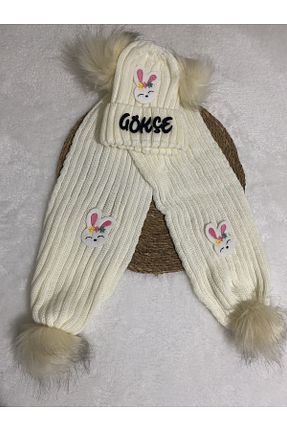 ست شال گردن و کلاه پشمی بژ بچه گانه 2 تایی Kids - کد 776300395