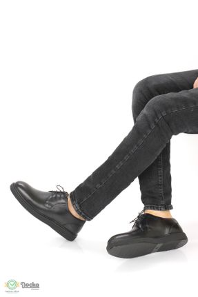 کفش کلاسیک مشکی مردانه چرم طبیعی پاشنه کوتاه ( 4 - 1 cm ) پاشنه ساده کد 776821846