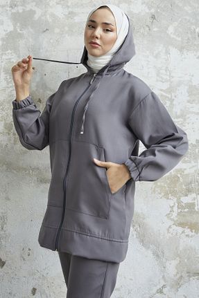 ست بالاتنه و پائین تنه حجاب طوسی زنانه رگولار InStyle - کد 776423700