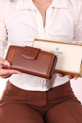 کیف پول قهوه ای زنانه ابعاد بزرگ Grande - کد 776442658