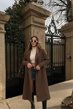 پالتو پشمی قهوه ای زنانه رگولار My Blog - کد 776866964