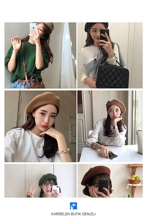 کلاه پشمی قهوه ای زنانه پشمی Kardelen Butik Denizli - کد 650740837