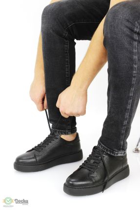 کفش کژوال مشکی مردانه چرم طبیعی پاشنه کوتاه ( 4 - 1 cm ) پاشنه ساده کد 776882240
