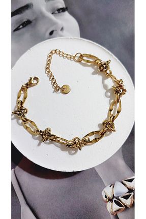دستبند استیل (فولاد) طلائی زنانه استیل (فولاد) SEVİLLE AKSESUAR - کد 776532375