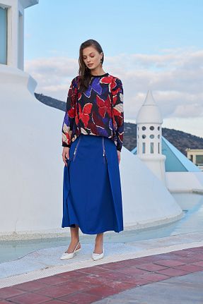 دامن سرمه ای زنانه ساده MissWhence - کد 776739355