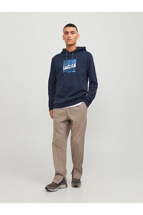 سوئیشرت سرمه ای مردانه چاپی Jack & Jones - کد 776818677