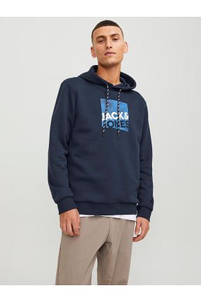سوئیشرت سرمه ای مردانه چاپی Jack & Jones - کد 776818677