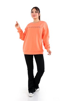 سوئیشرت نارنجی زنانه چاپی DİVİSTA - کد 776864798