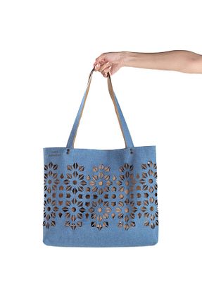 کیف دوشی آبی زنانه چرم مصنوعی MEYN COLLECTİON - کد 776939352