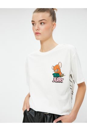 تی شرت نباتی زنانه ریلکس یقه گرد تکی کد 747864712