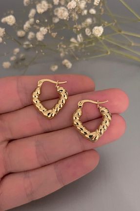 گوشواره استیل (فولاد) طلائی زنانه استیل ضد زنگ Jaida Moda - کد 777015838