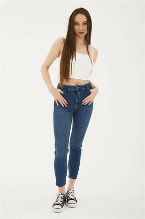 شلوار جین سرمه ای زنانه پاچه ساده Fashion Friends - کد 777207936
