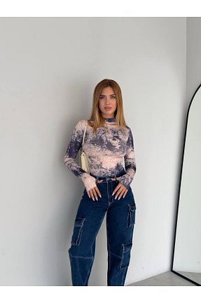 بلوز طوسی زنانه طرح دار MY DEPO - کد 777420616