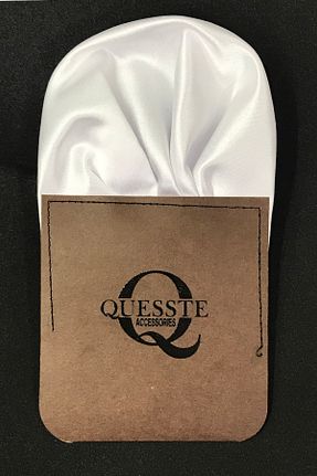 دستمال جیبی سفید مردانه میکروفیبر Quesste Accessory - کد 97608235