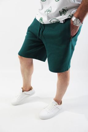 شلوارک سبز مردانه پنبه - پلی استر بافت اسلیم فیت کد 97859852