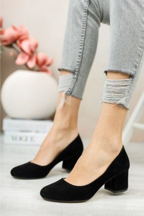 کفش پاشنه بلند کلاسیک مشکی زنانه چرم مصنوعی پاشنه ضخیم پاشنه متوسط ( 5 - 9 cm ) کد 98162562