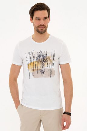 تیشرت سفید مردانه اسلیم فیت Pierre Cardin - کد 37209513
