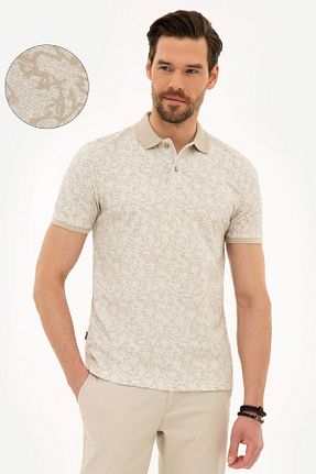 تیشرت بژ مردانه اسلیم فیت Pierre Cardin - کد 37209640
