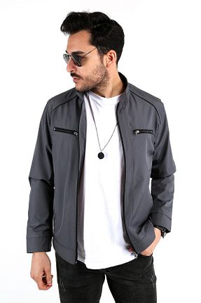 کاپشن طوسی مردانه پلی استر REGOS - کد 98498526