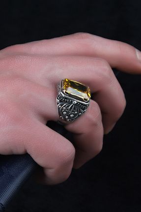 انگشتر نقره نارنجی مردانه 925 عیار BayVog - کد 98860500