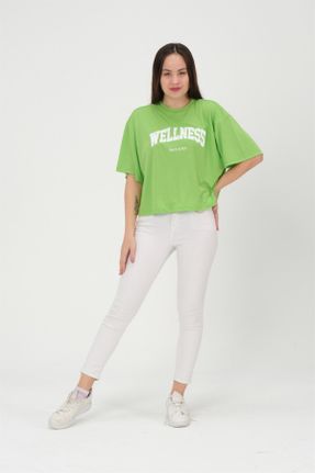 تی شرت سبز زنانه اورسایز کد 280893080