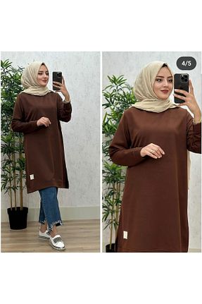 تونیک حجاب قهوه ای زنانه پنبه ای GGMM - کد 776870209
