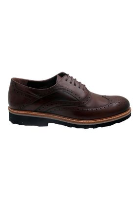 کفش آکسفورد قهوه ای مردانه چرم طبیعی پاشنه کوتاه ( 4 - 1 cm ) کد 776480649
