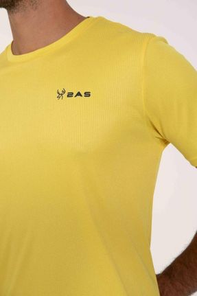 تی شرت زرد مردانه رگولار یقه خدمه کد 776606321