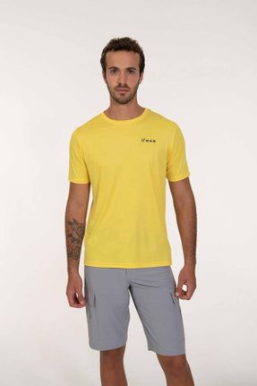 تی شرت زرد مردانه رگولار یقه خدمه کد 776606321