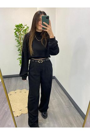 سوئیشرت مشکی زنانه بافت دار neslisahbutiik - کد 776915536