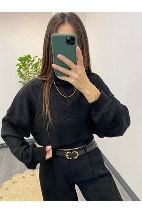 سوئیشرت مشکی زنانه بافت دار neslisahbutiik - کد 776915536