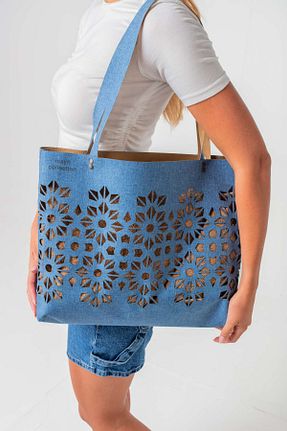 کیف دوشی آبی زنانه چرم مصنوعی MEYN COLLECTİON - کد 776939352